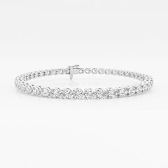 Round Cut Moissanite Diamond Three Prong Tennis Bracelet