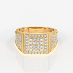 Royal Grid Lab Grown Diamond Men's 14K Yellow Gold Ring