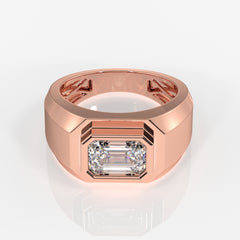 Shop Caratbazaar Emerald Cut Moissanite Diamond 18k Gold Ring