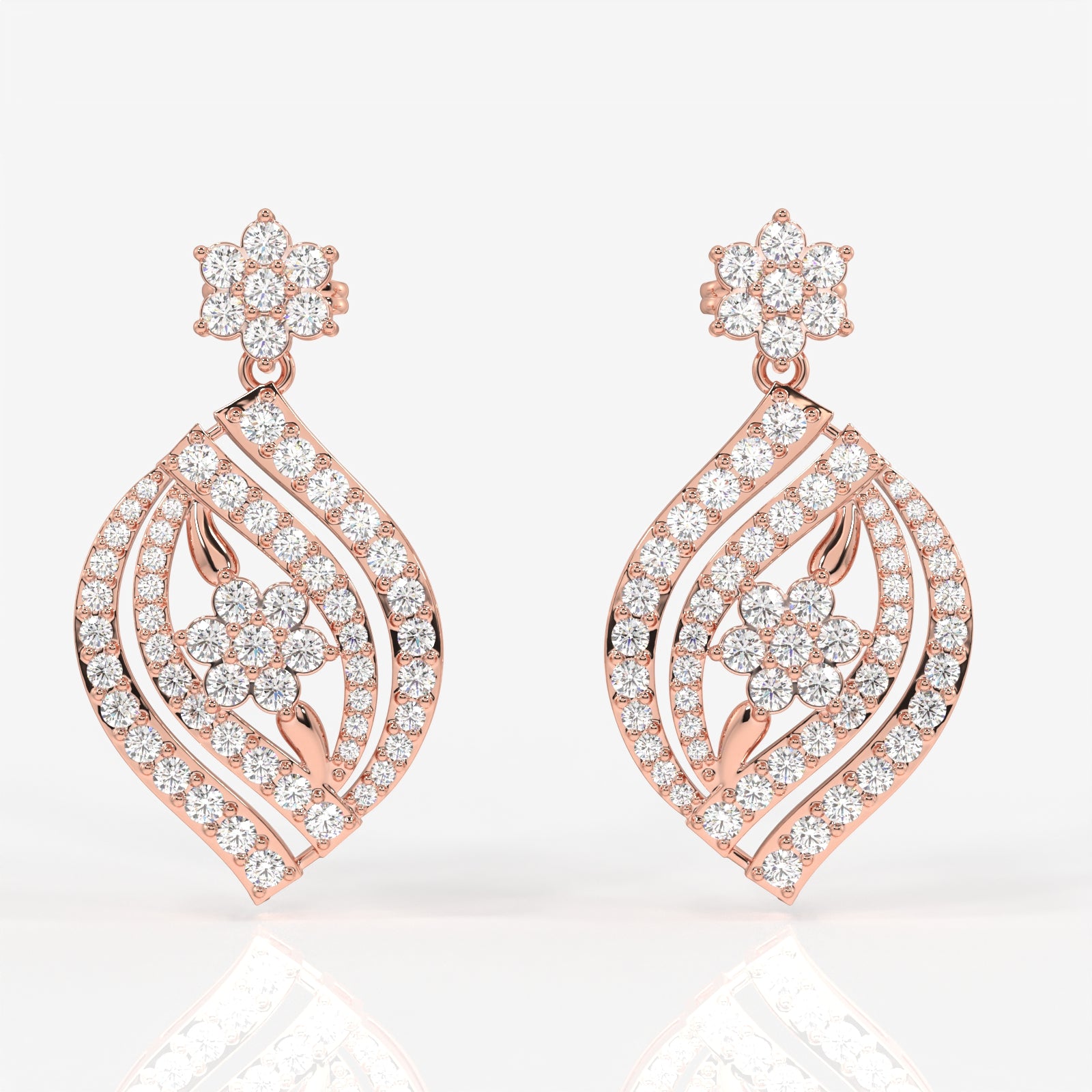 Shop Caratbazaar Florence Lab Grown Diamond Bridal 18k Gold Earrings