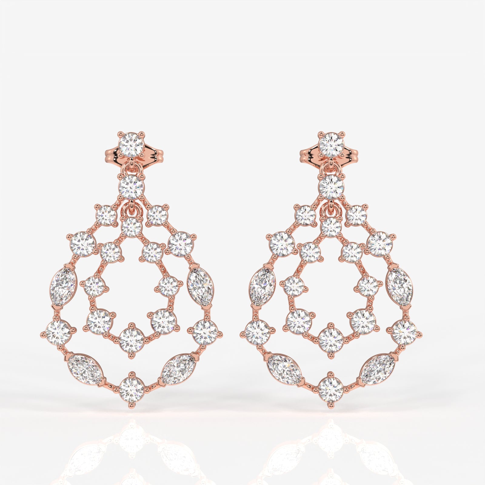 Shop Caratbazaar Golden Vine Lab Grown Drop 14k Gold Earrings