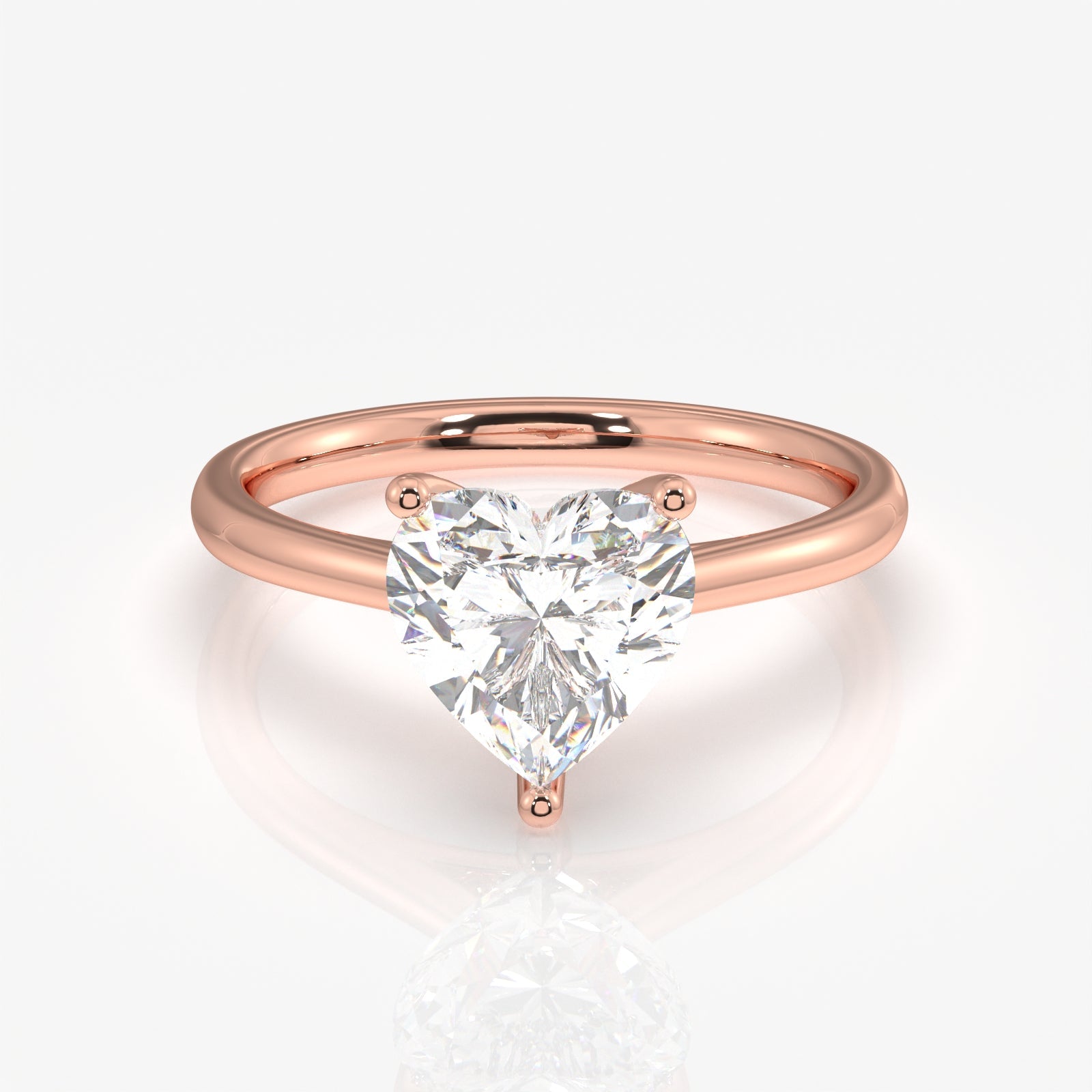 Shop Caratbazaar Heart Cut Lab Grown Diamond Classic Solitaire Engagement 14k Gold Ring