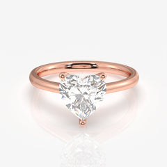 Shop Caratbazaar Heart Cut Lab Grown Diamond Classic Solitaire Engagement 14k Gold Ring