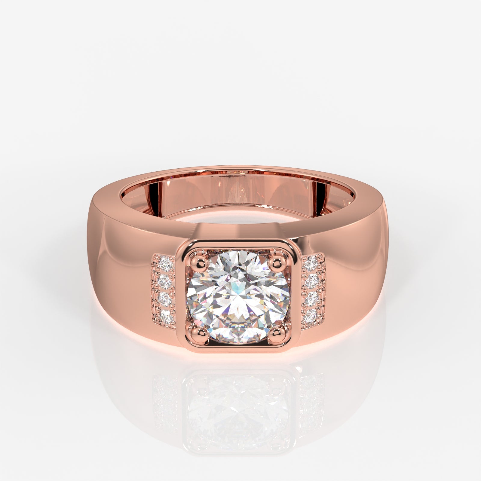 Shop Caratbazaar Lab Grown Diamond, Luther Men's 14k Gold Ring