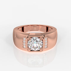 Shop Caratbazaar Lab Grown Diamond, Luther Men's 14k Gold Ring