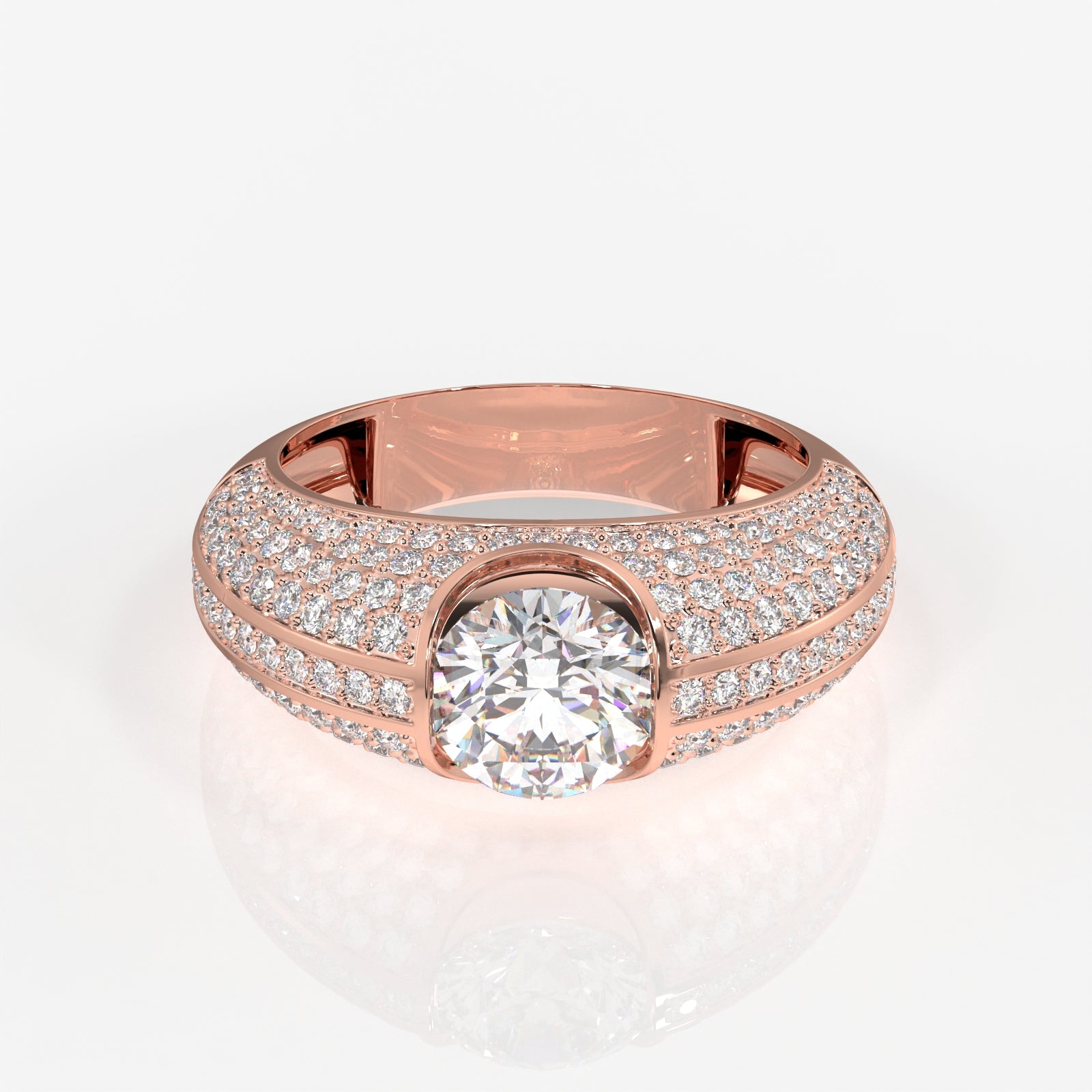 Shop Caratbazaar Lab Grown Diamond, Luxe Accents Men's 14k Gold Ring