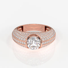 Shop Caratbazaar Lab Grown Diamond, Luxe Accents Men's 14k Gold Ring