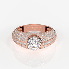 Shop Caratbazaar Lab Grown Diamond, Luxe Accents Men's 14k Gold Ring