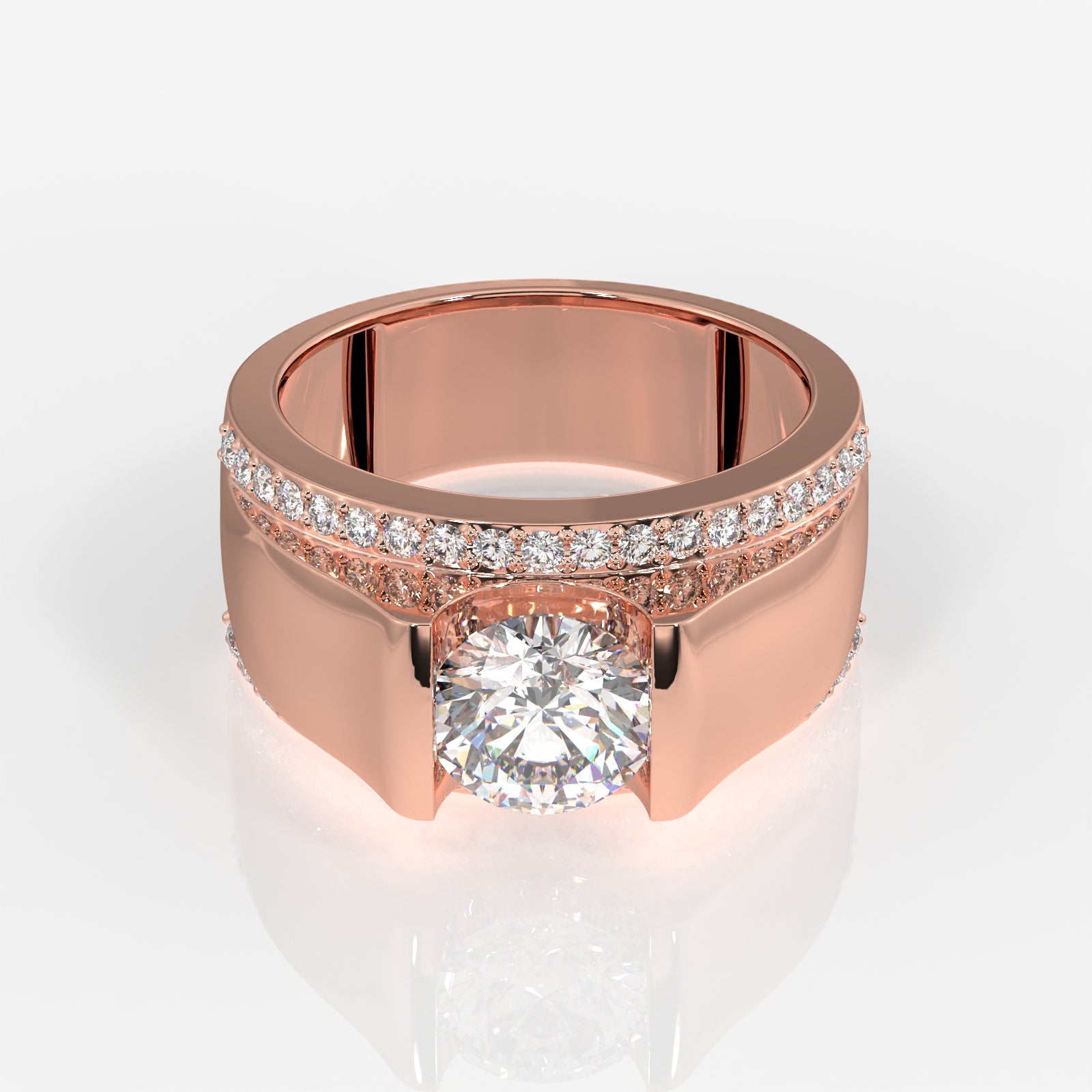 Shop Caratbazaar Lab Grown Diamond, Matt Men's 14k Gold Ring