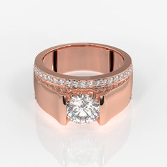 Shop Caratbazaar Lab Grown Diamond, Matt Men's 14k Gold Ring