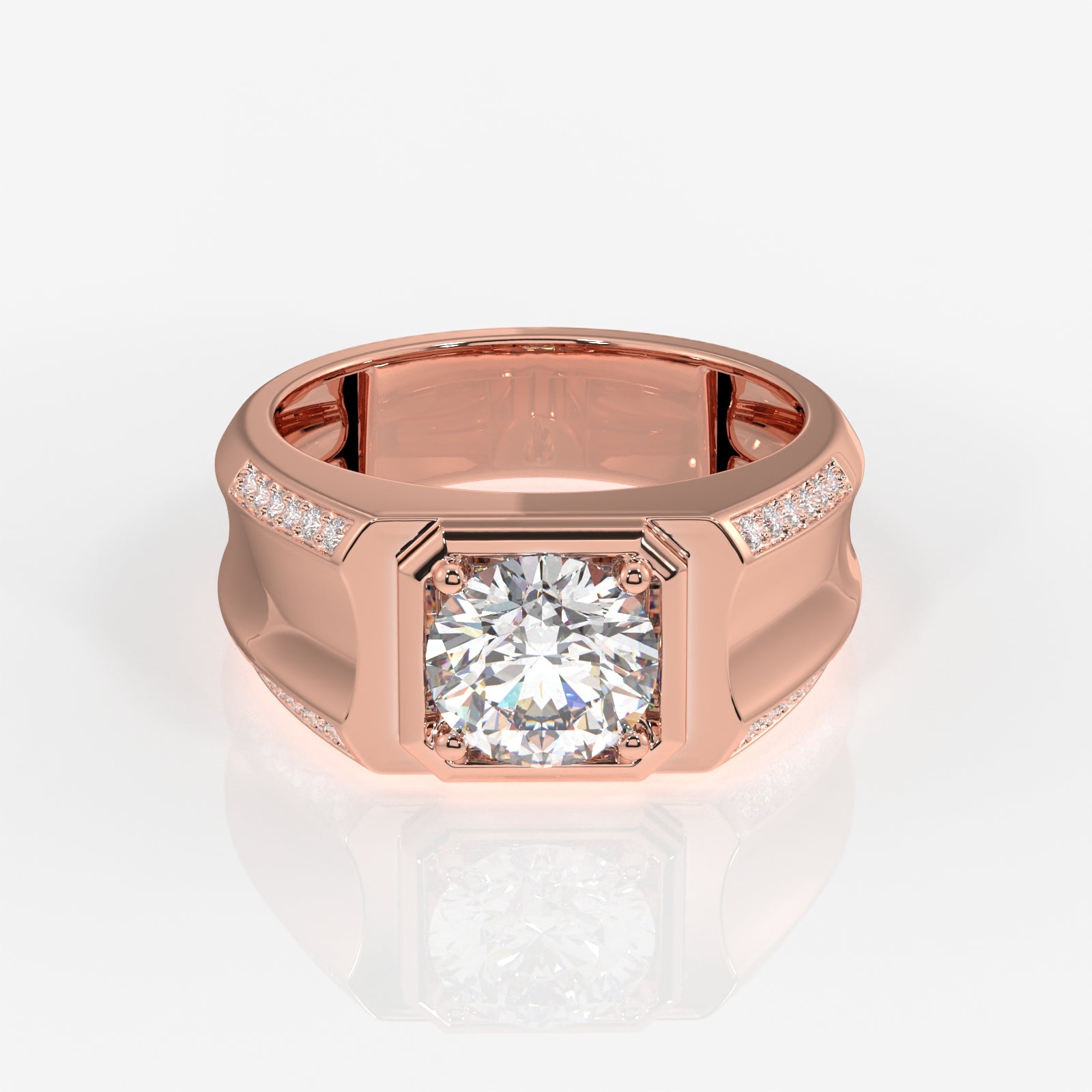 Shop Caratbazaar Lab Grown Diamond, Men' s Unique Engagement 14k Gold Ring