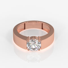 Shop Caratbazaar Lab Grown Diamond, Simple Classic Men's 14k Gold Ring