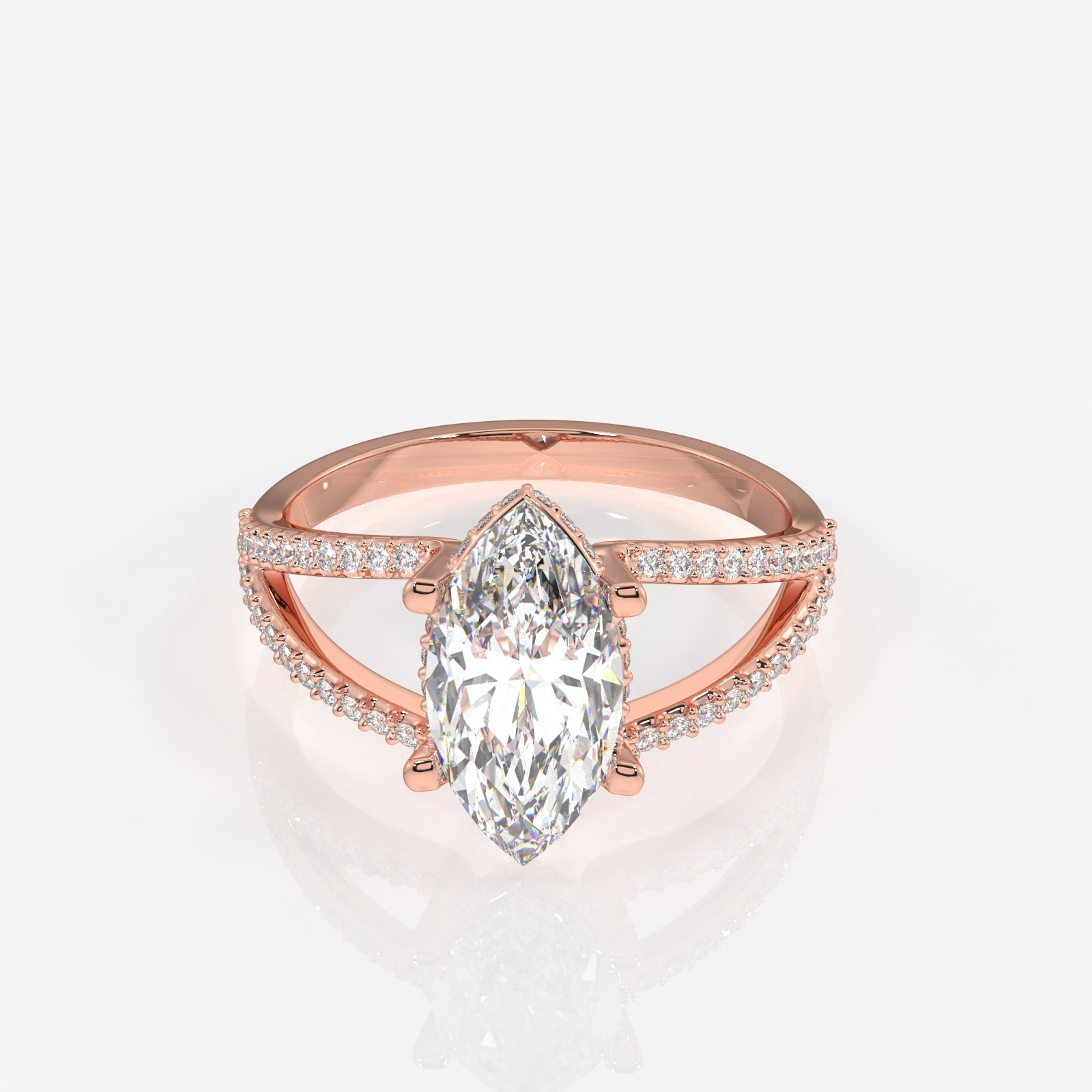 Shop Caratbazaar Marquise Cut Moissanite Diamond Engagement Sterling Silver Ring