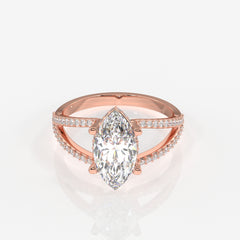 Shop Caratbazaar Marquise Cut Moissanite Diamond Engagement Sterling Silver Ring