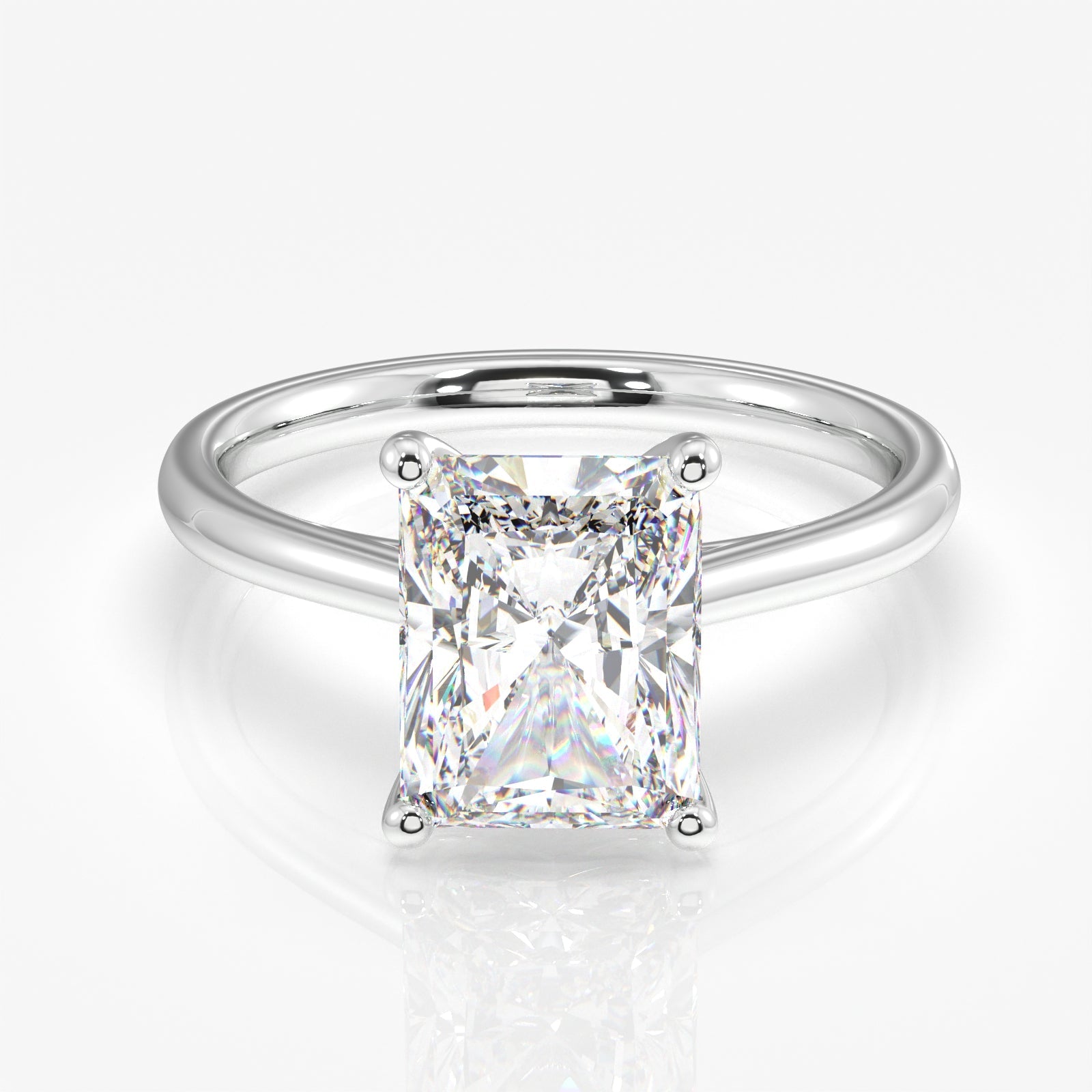 Shop Caratbazaar Radiant Cut Lab Grown Diamond Classic Solitaire Engagement 14k Gold Ring