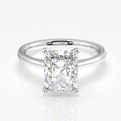 Shop Caratbazaar Radiant Cut Lab Grown Diamond Classic Solitaire Engagement 14k Gold Ring