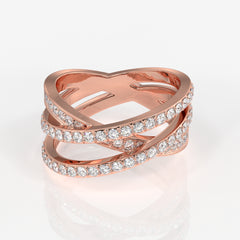 Shop Caratbazaar Round Cut Lab Grown Diamond 3 Row Wedding Band 14k Gold Ring