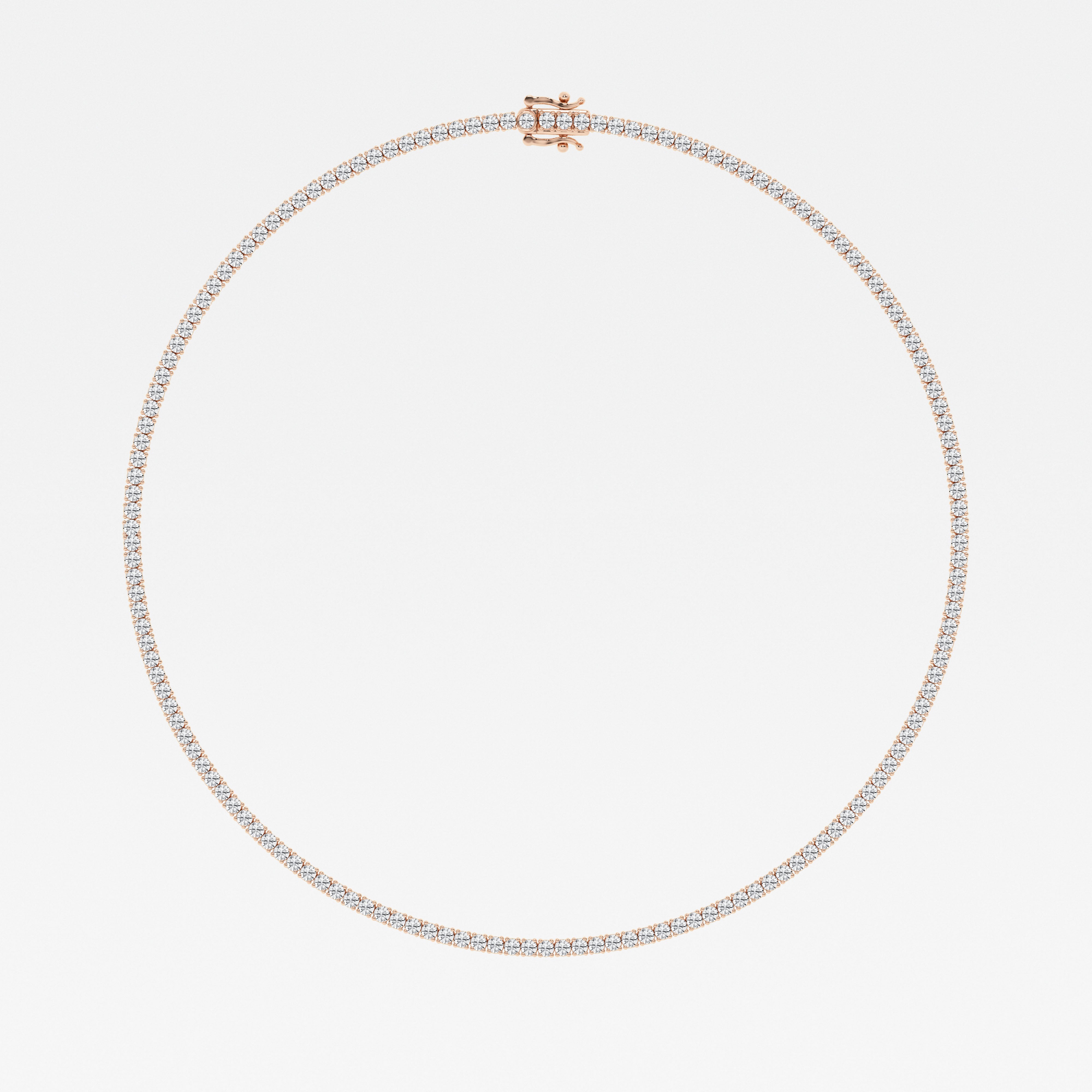 Shop Caratbazaar Round Cut Lab Grown Diamond Four Prong Tennis Fashion 14K Gold Necklace