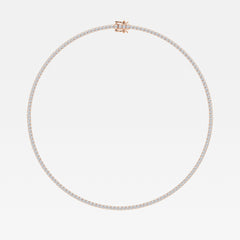 Shop Caratbazaar Round Cut Lab Grown Diamond Four Prong Tennis Fashion 14K Gold Necklace