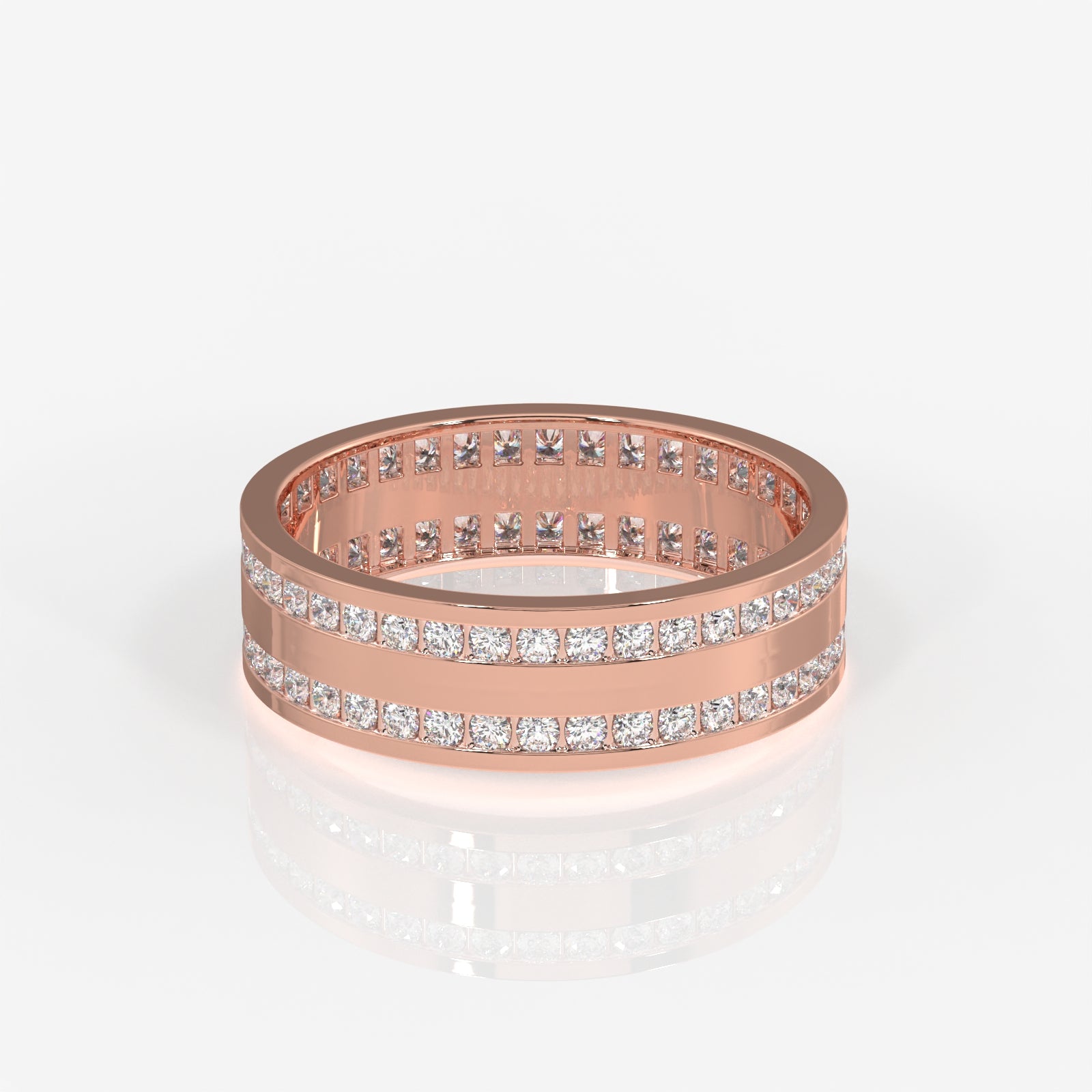 Shop Caratbazaar Round Cut Lab Grown Diamond Men's 14k Gold Band Ring