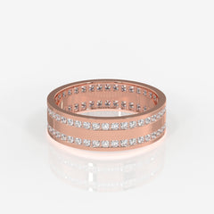 Shop Caratbazaar Round Cut Lab Grown Diamond Men's 14k Gold Band Ring