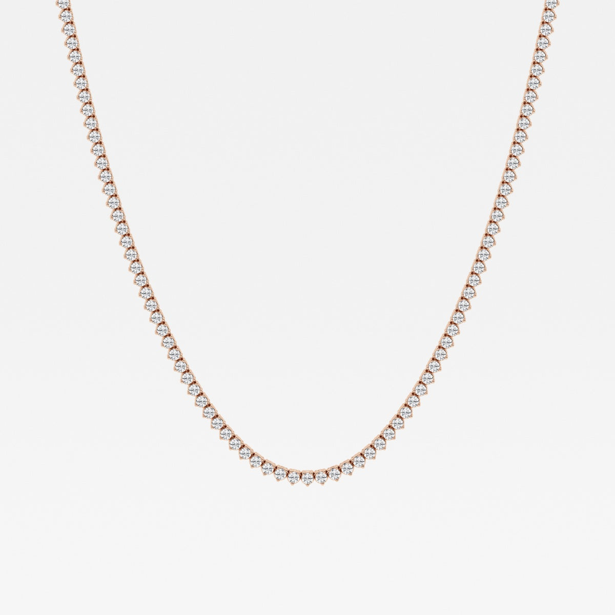 Shop Caratbazaar Round Cut Lab Grown Diamond Three Prong Tennis 14K Gold Necklace