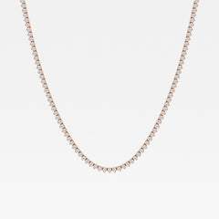 Shop Caratbazaar Round Cut Lab Grown Diamond Three Prong Tennis 14K Gold Necklace