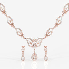 Shop Caratbazaar Round Cut Moissanite Diamond Sterling Silver Necklace & Earrings