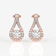 Shop Caratbazaar Twilight Sparkle Lab Grown Drop 14k Gold Earrings