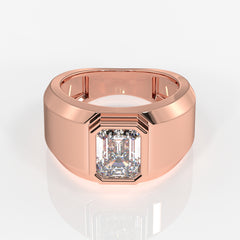 Shop Caratbazaar Ultimate Prestige Lab Grown Diamond Men's 14K Yellow Gold Ring