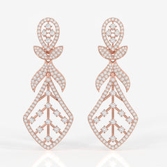 Shop Celestial Bow Moissanite Danglers 14k Gold Earrings