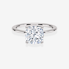 Shop Cushion Cut Moissanite Diamond Classic Solitaire Engagement 18k Gold Ring