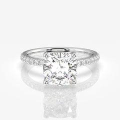 Shop Cushion Cut Moissanite Diamond Pave 14k Gold Ring