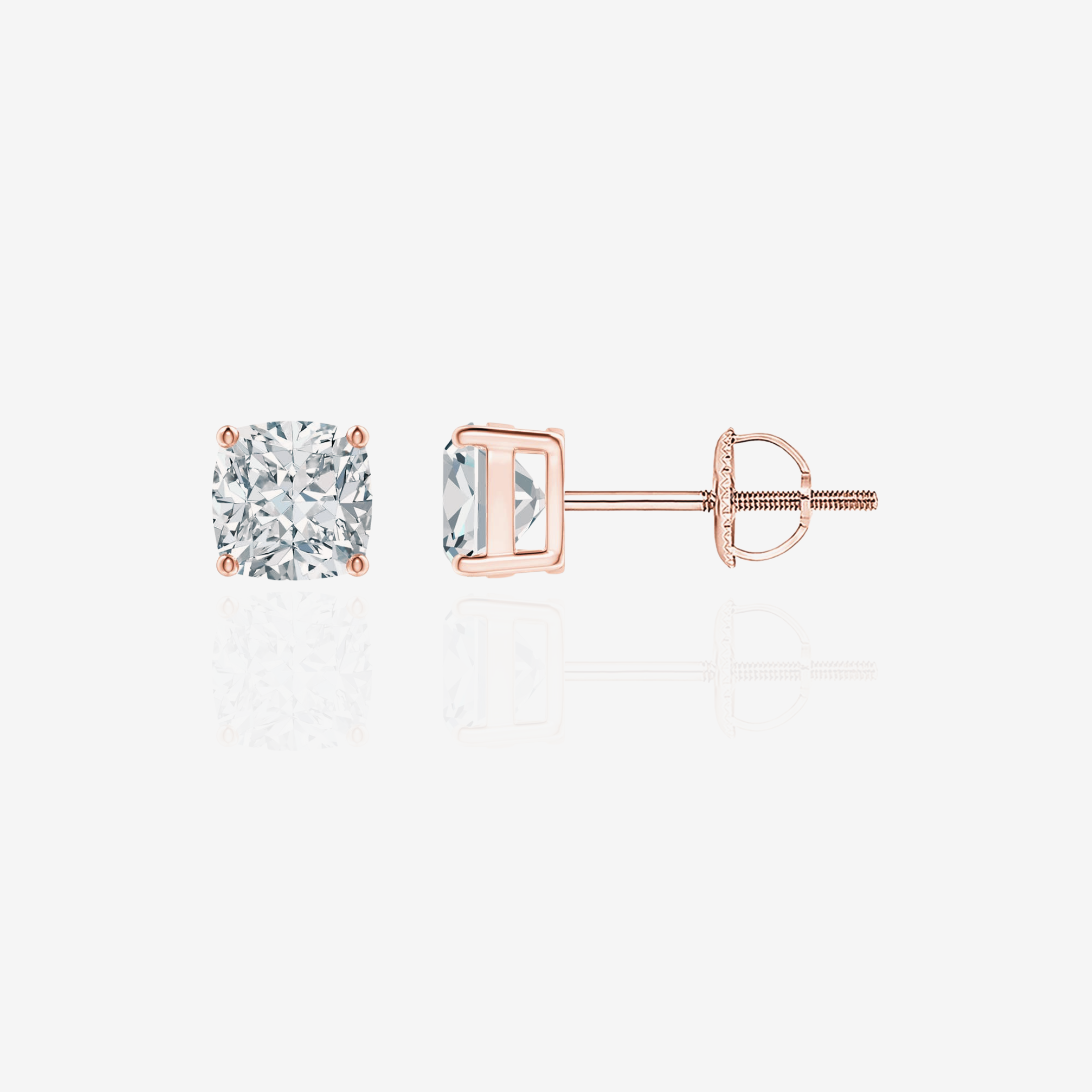 Shop Cushion Cut Moissanite Diamond Solitaire Certified Stud 18k Gold Earrings