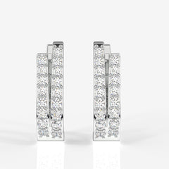 Shop Dual Gleam Lab Grown Hoop 14k Gold Earrings