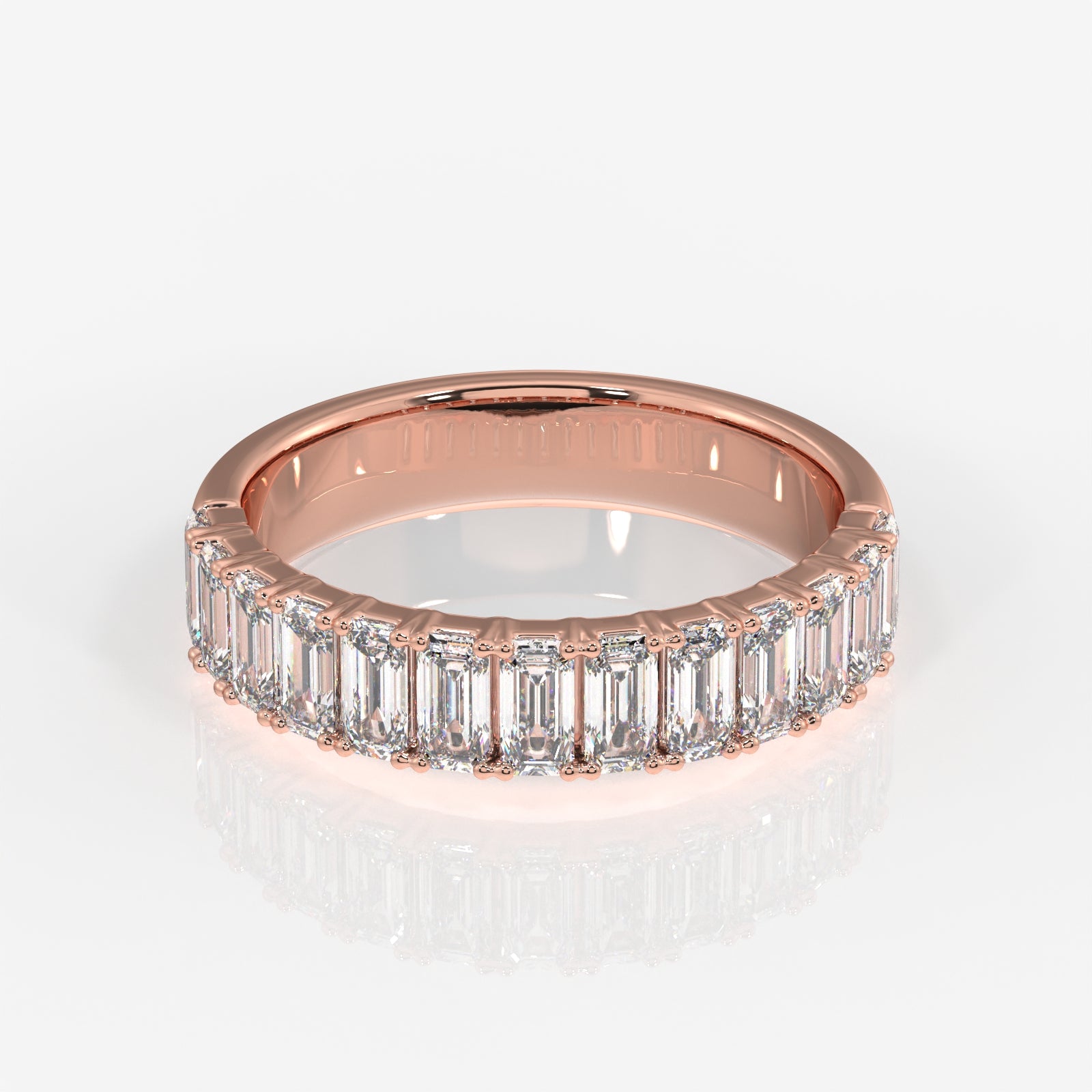 Shop Emerald Cut Lab Grown Diamond Wedding 18k Gold Band Ring