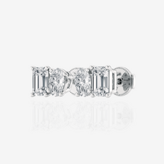 Shop Emerald and Oval Cut Moissanite Diamond Stud Sterling Silver Earrings