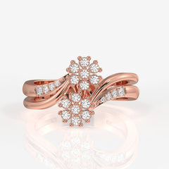 Shop Floral Duo Lab Grown Diamond 18k Gold Ring