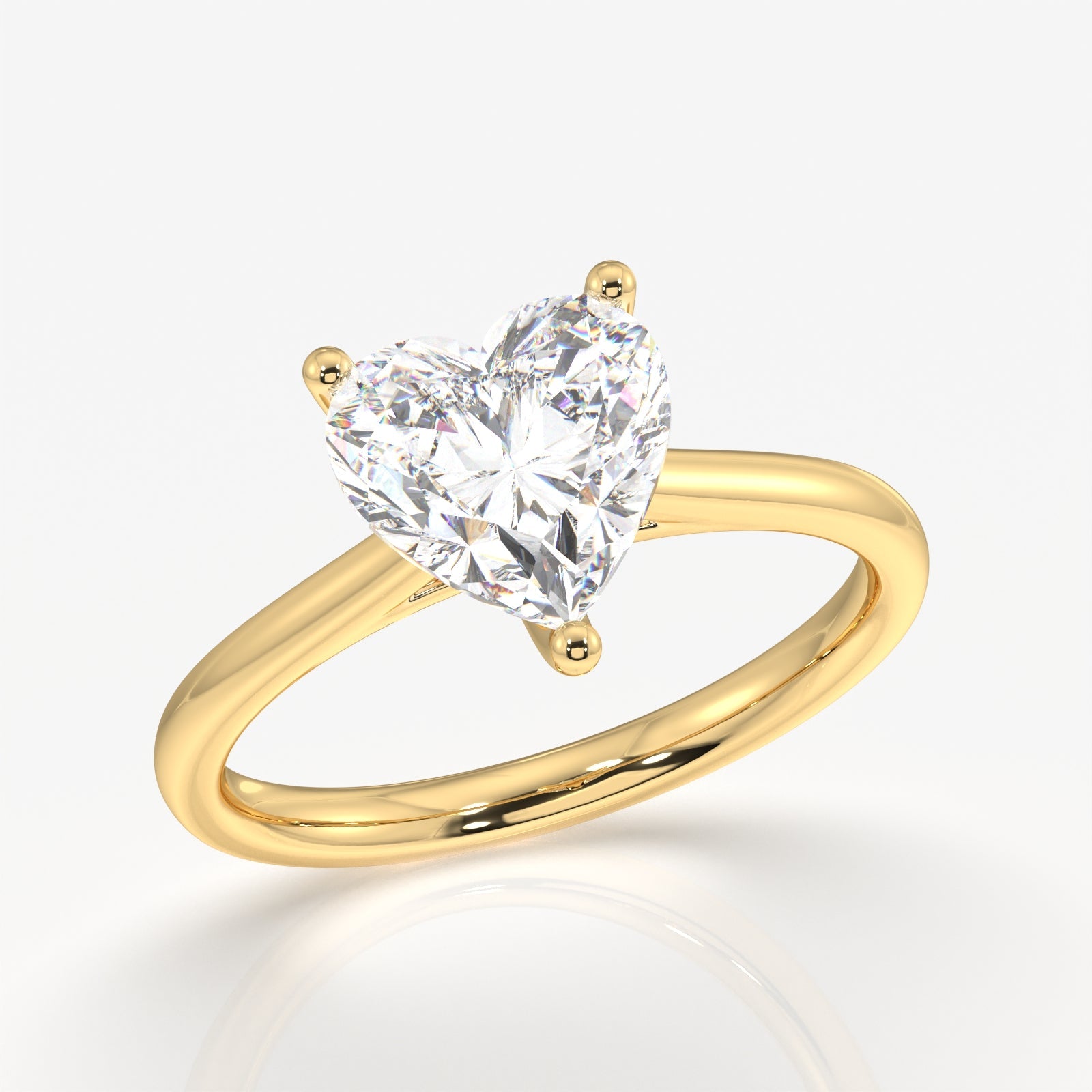 Shop Heart Cut Lab Grown Diamond Classic Solitaire Engagement 14k Gold Ring