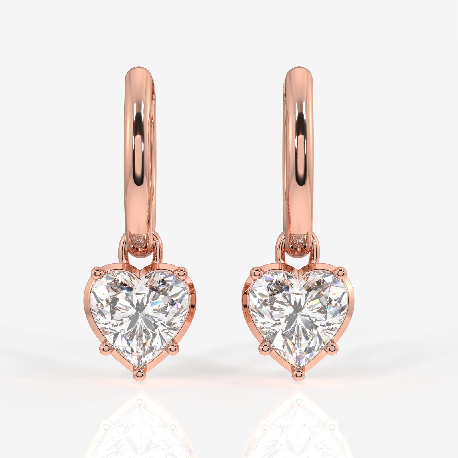 Shop Heart Cut Lab Grown Diamond Dangler 14K Gold Earrings