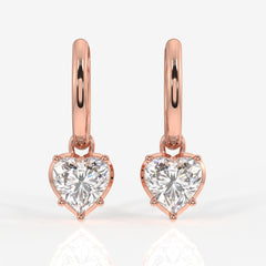 Shop Heart Cut Lab Grown Diamond Dangler 14K Gold Earrings
