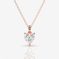 Shop Heart Cut Lab Grown Diamond Solitaire 14k Gold Pendant