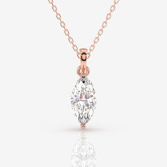 Shop Marquise Cut Lab Grown Diamond Solitaire 14k Gold Pendant