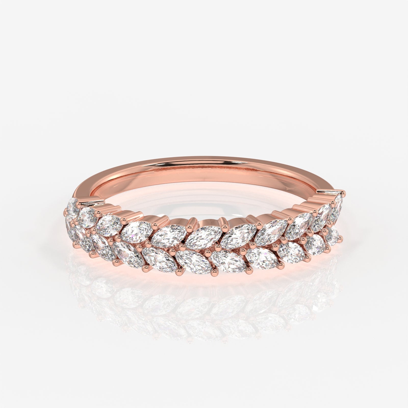 Shop Marquise Cut Lab Grown Diamond Wedding Band 14k Gold Ring