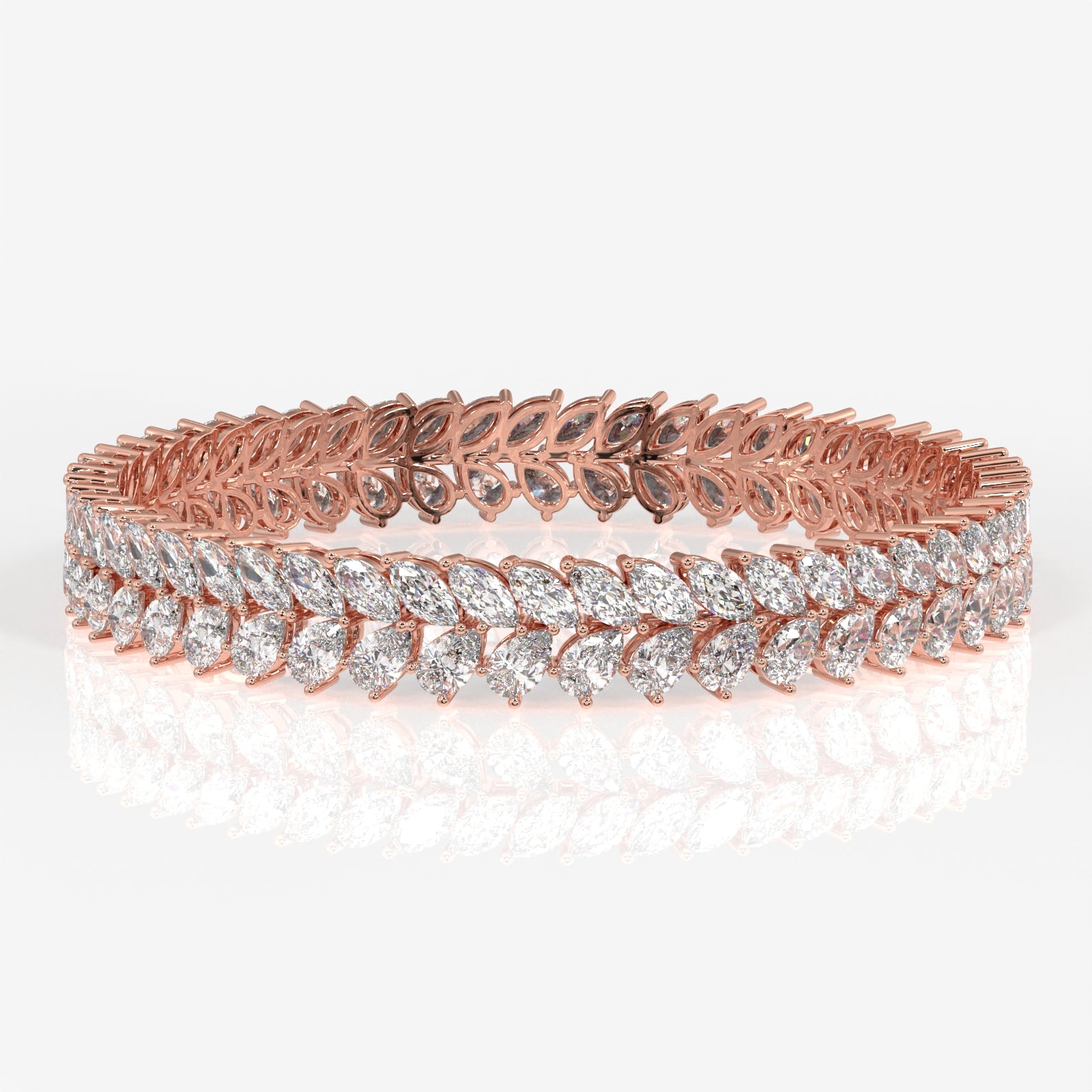 Shop Marquise and Pear Cut Moissanite Diamond Sterling Silver Bangle