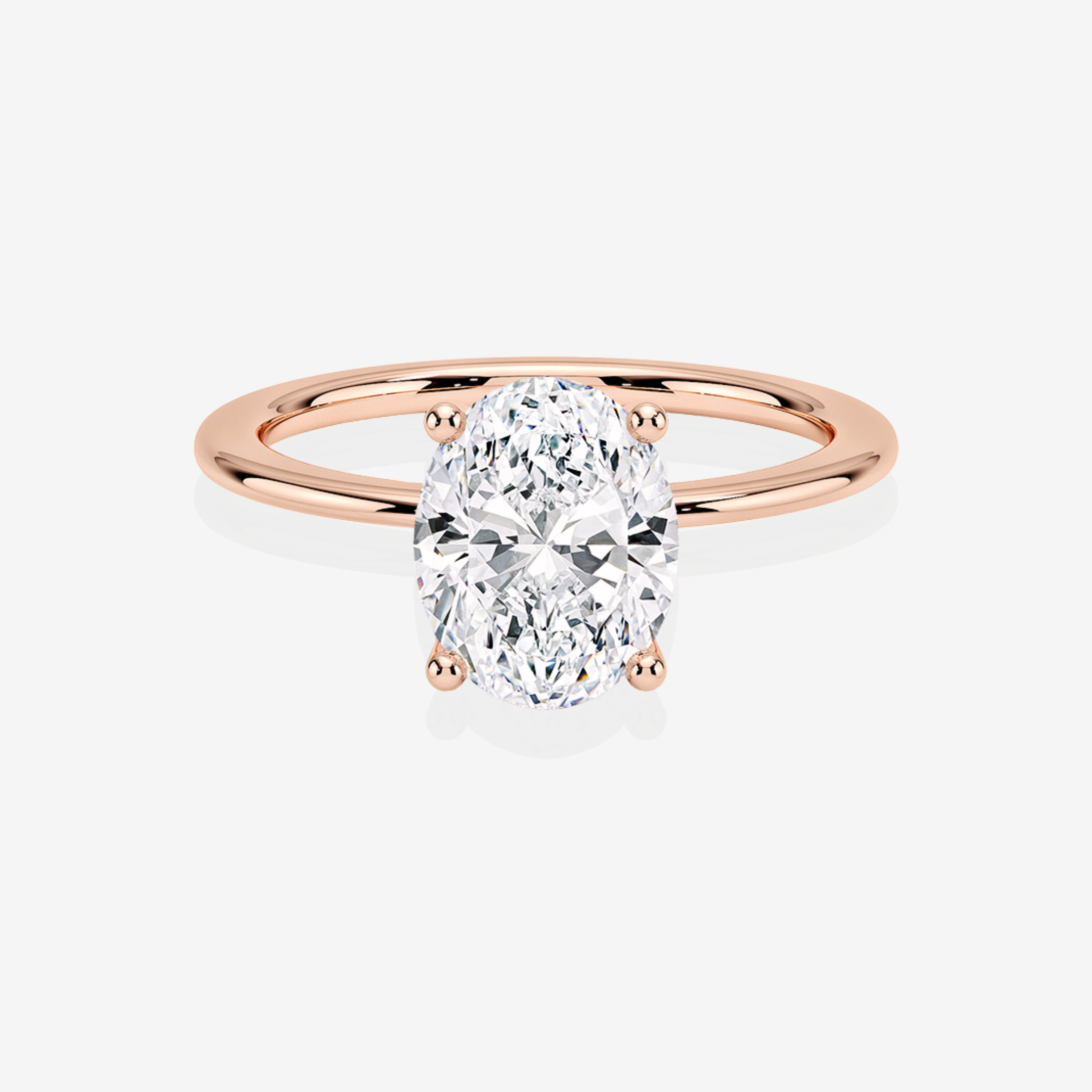 Shop Oval Cut Lab Grown Diamond Classic Solitaire Engagement 14k Gold Ring