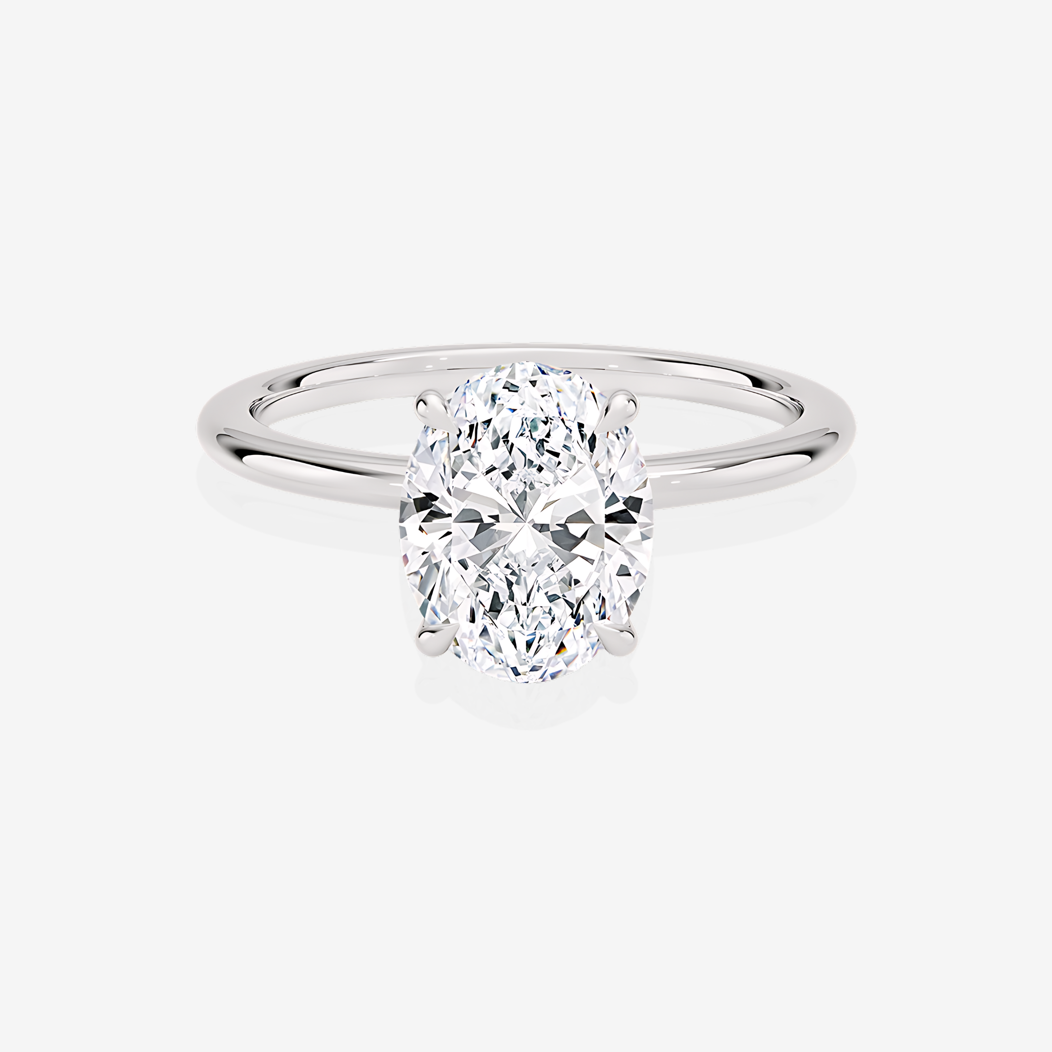 Shop Oval Cut Lab Grown Diamond Petite Solitaire Engagement 14k Gold Ring