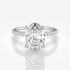Shop Oval Cut Moissanite Diamond Pave Sterling Silver Ring