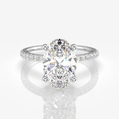 Shop Oval Cut Moissanite Diamond Pave Sterling Silver Ring