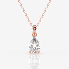 Shop Pear Cut Lab Grown Diamond Solitaire 14k Gold Pendant